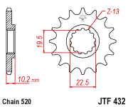 Front Sprocket Steel 15t 520