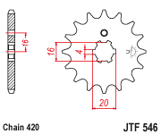 Front Sprocket Steel 13t 420