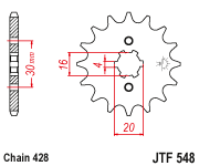 Front Sprocket Steel 13t 428