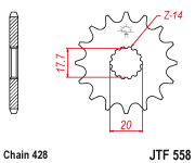 Front Sprocket Steel 14t 428