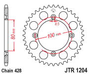 Rear Sprocket Steel 50t 428 Hon