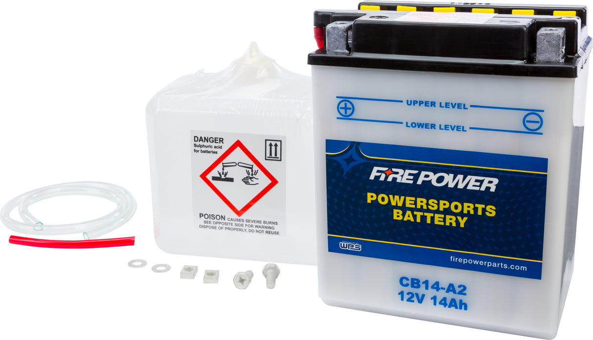 Battery W/Acid YB14-A2