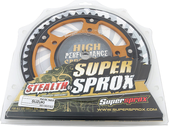 Rear Stealth Sprocket Alu/Stl 47t 520 Gld Hay/Suz/Tri
