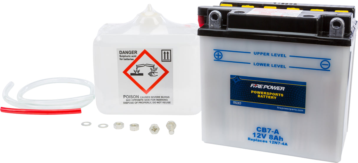 Battery W/Acid YB7-A