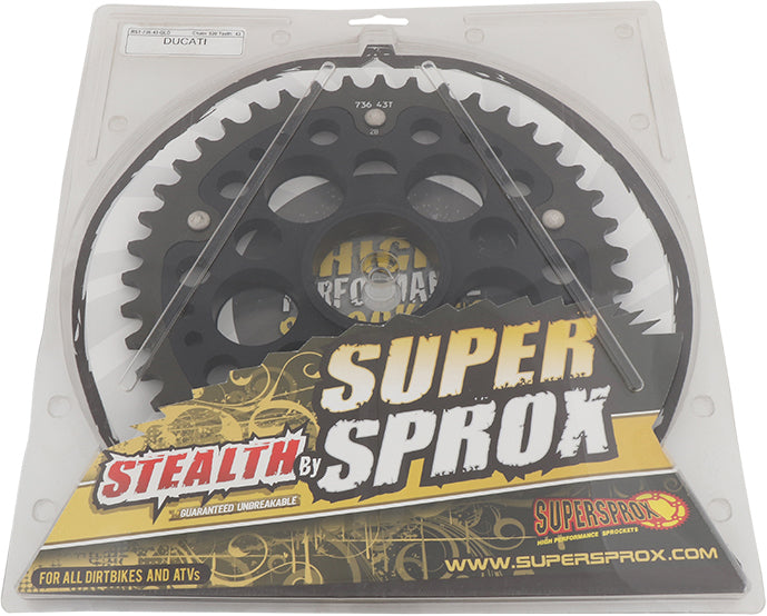 Rear Stealth Sprocket Alu/Stl 43t 520 Blk Duc