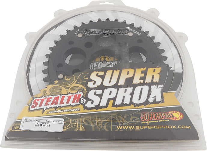Rear Stealth Sprocket Alu/Stl 40t 525 Blk Duc