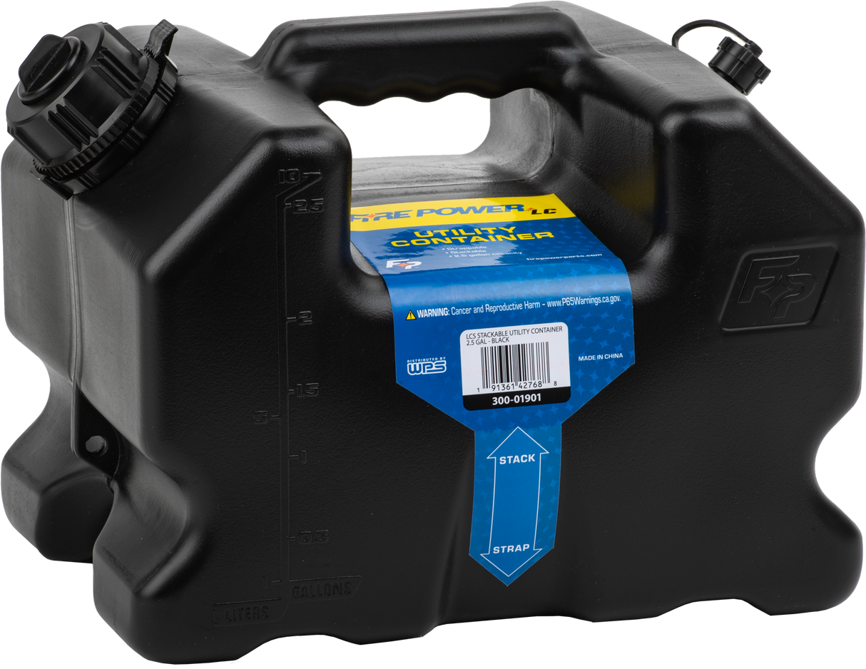 Fire Power Stackable Fuel Container 2.5 Gallon Black