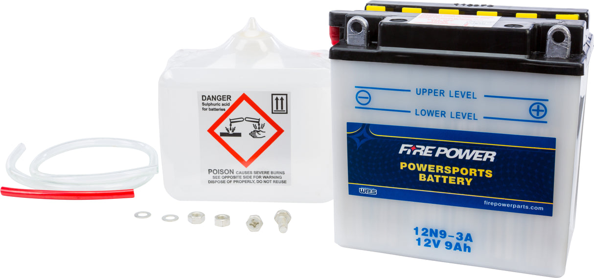 Battery W/Acid 12N9-3A