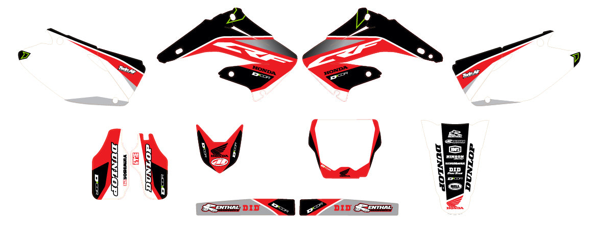 Honda Raceline Graphics Complete Kit White