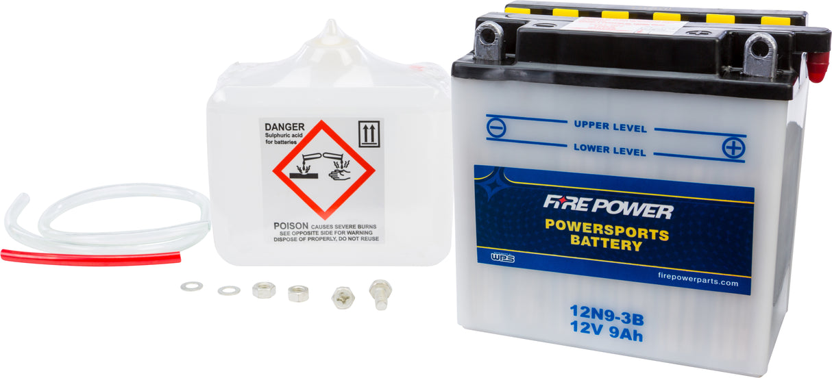 Battery W/Acid 12N9-3B