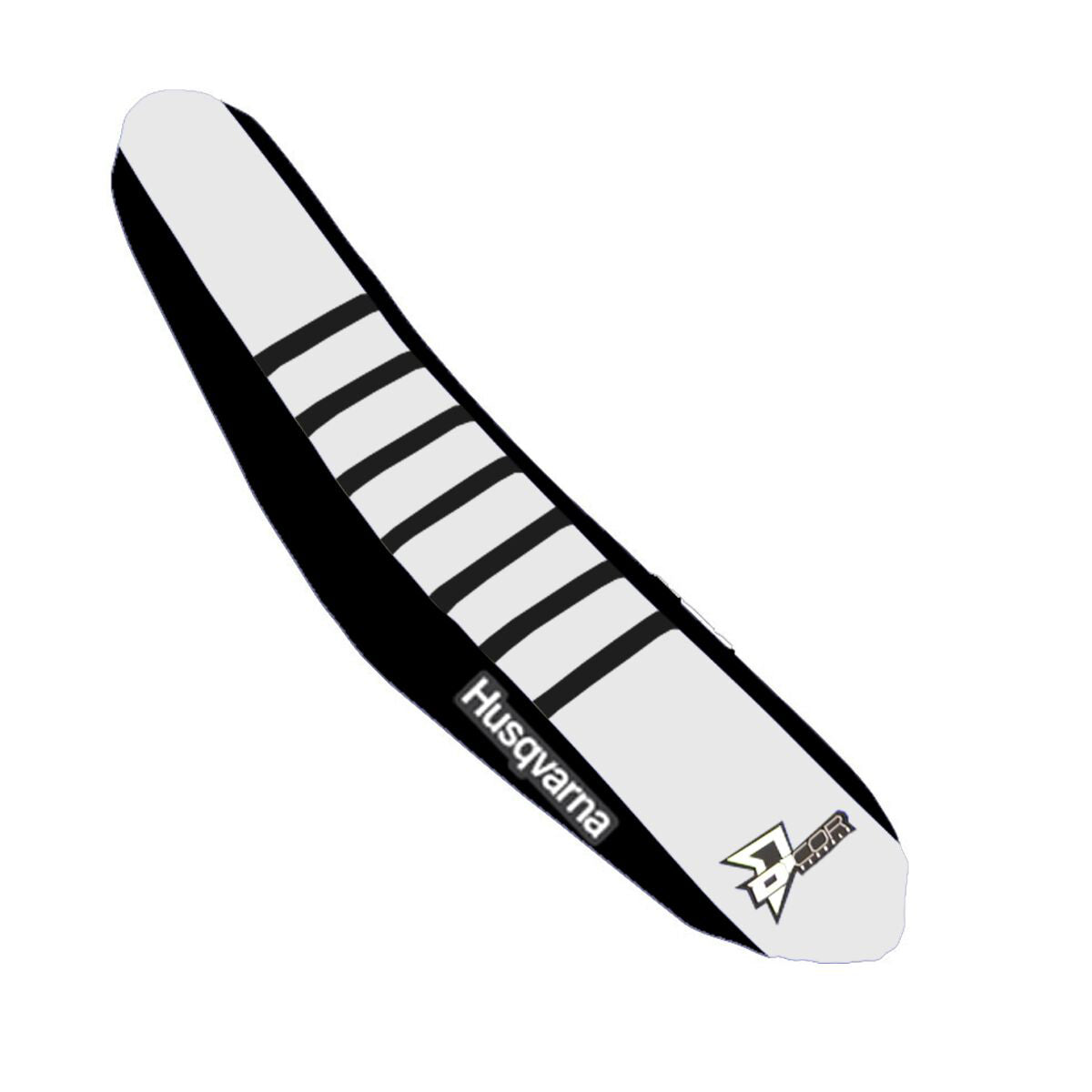 Seat Cover Black/White W/Ribs
