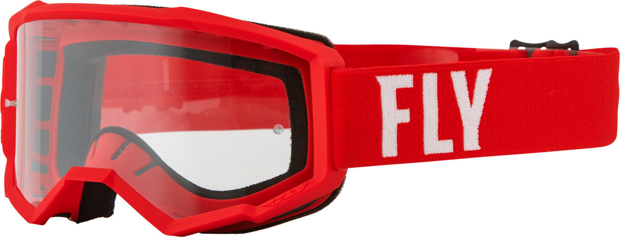 Focus Goggle Red/White W/ Clear Lens