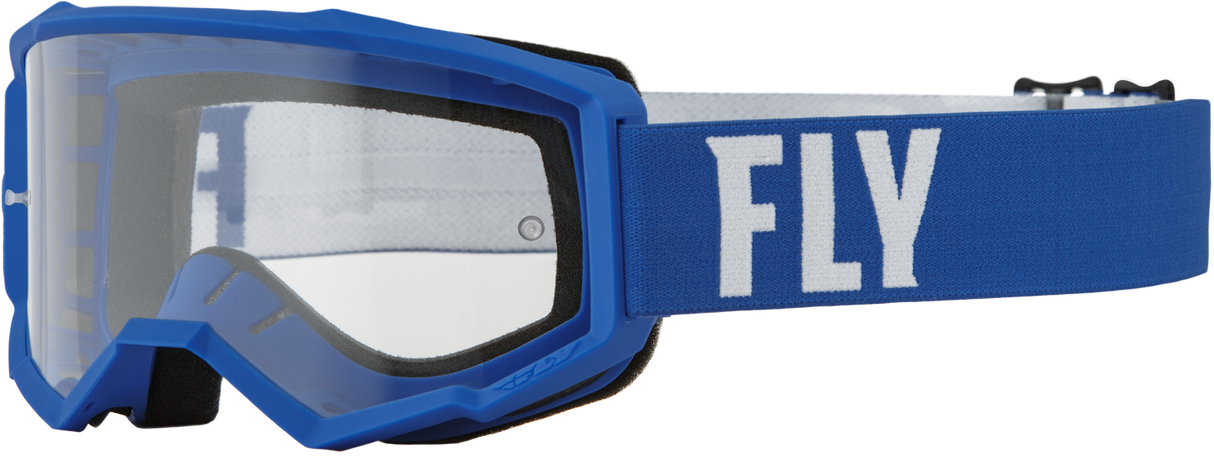 Focus Goggle Blue/White W/ Clear Lens