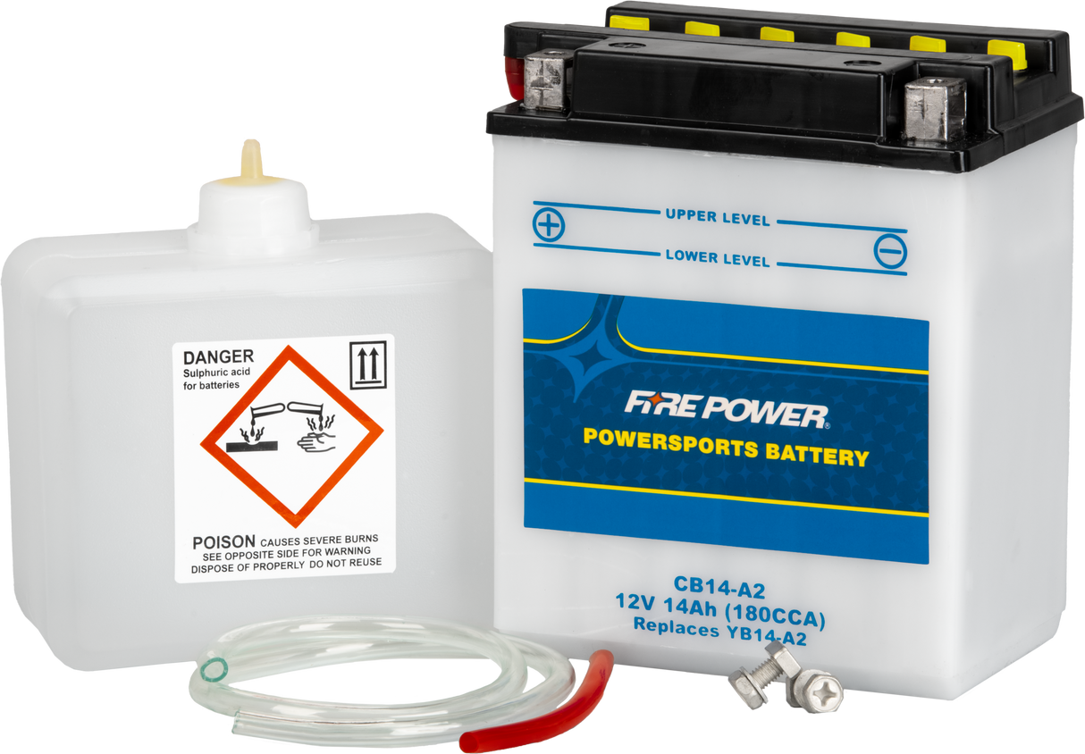 Battery W/Acid YB14-A2