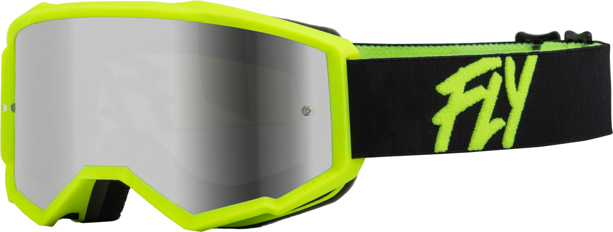 Youth Zone Goggle Black/Hi Vis W/ Silver Mirror/Smoke Lens