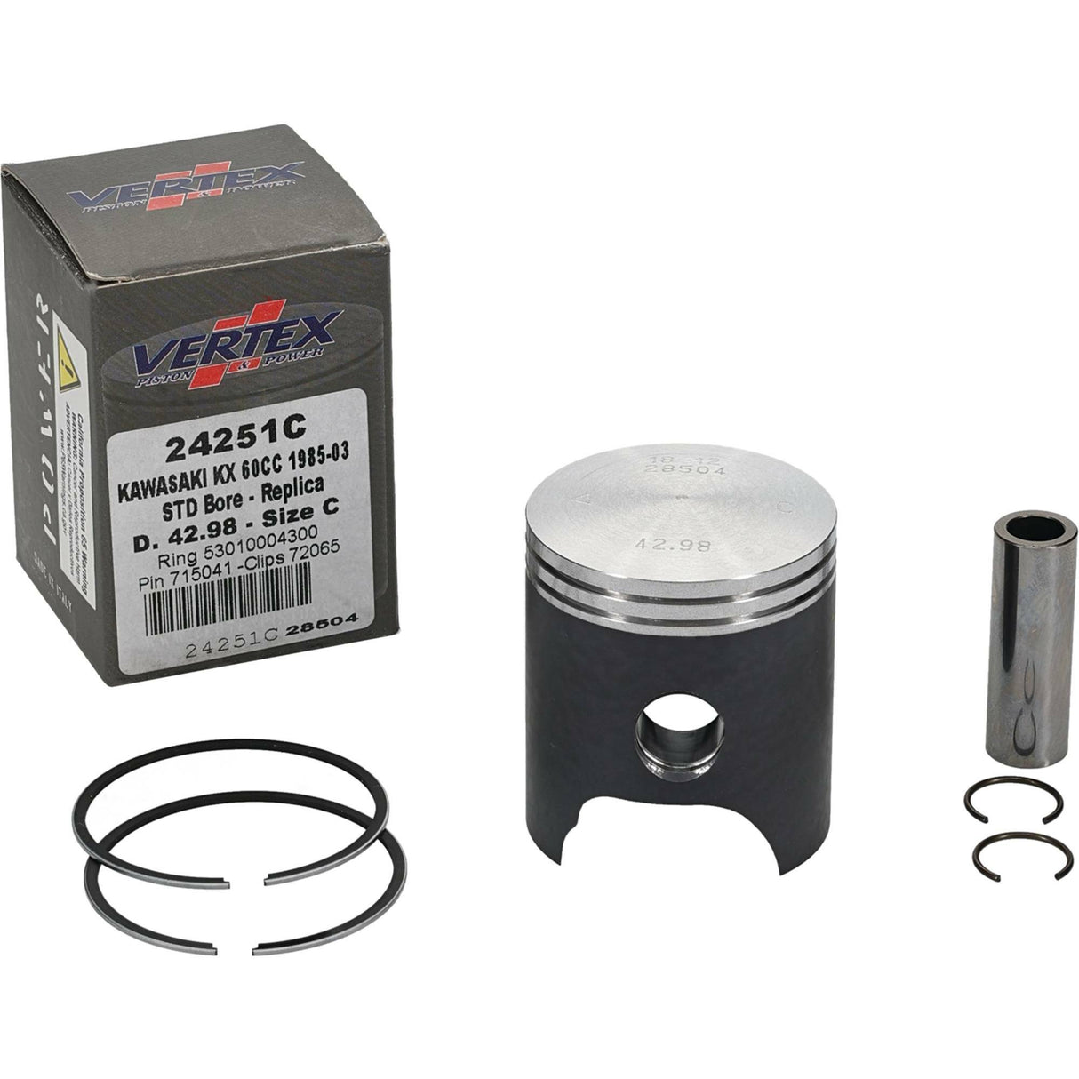Piston Kit Cast 42.98/Std Kaw/Suz