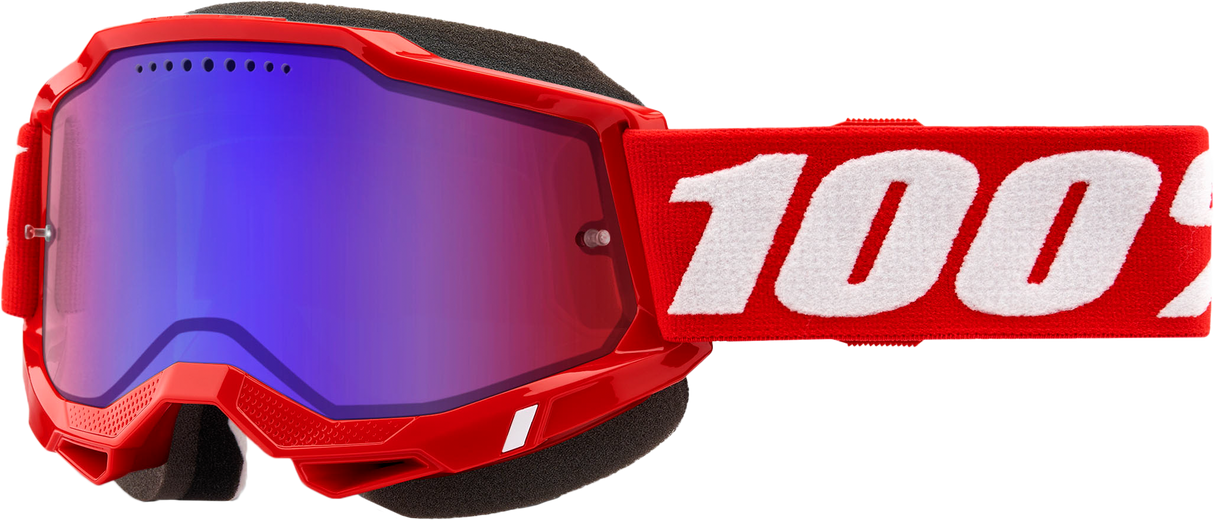 Accuri 2 Snowmobile Goggle Neon Red Mirror Red/Blue Lens