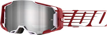 100% Armega Goggles - Oversized Deep Red - Flash Silver 50005-00009