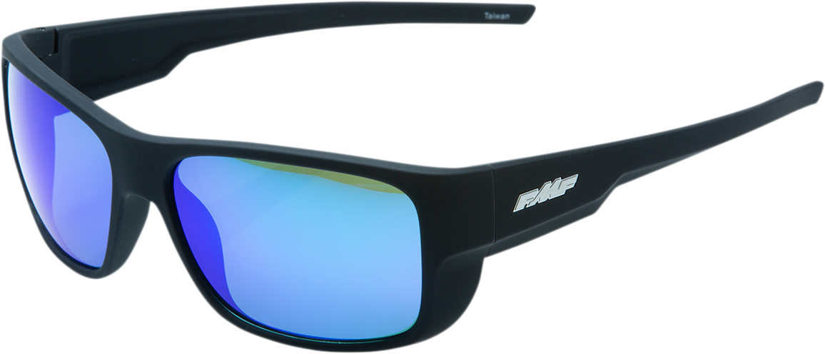 FMF Throttle Sunglasses - Matte Black - Blue Mirror Lens F-61501-250-01