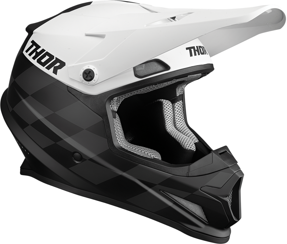 THOR Sector Helmet - Birdrock - Black/White & Gray/Acid