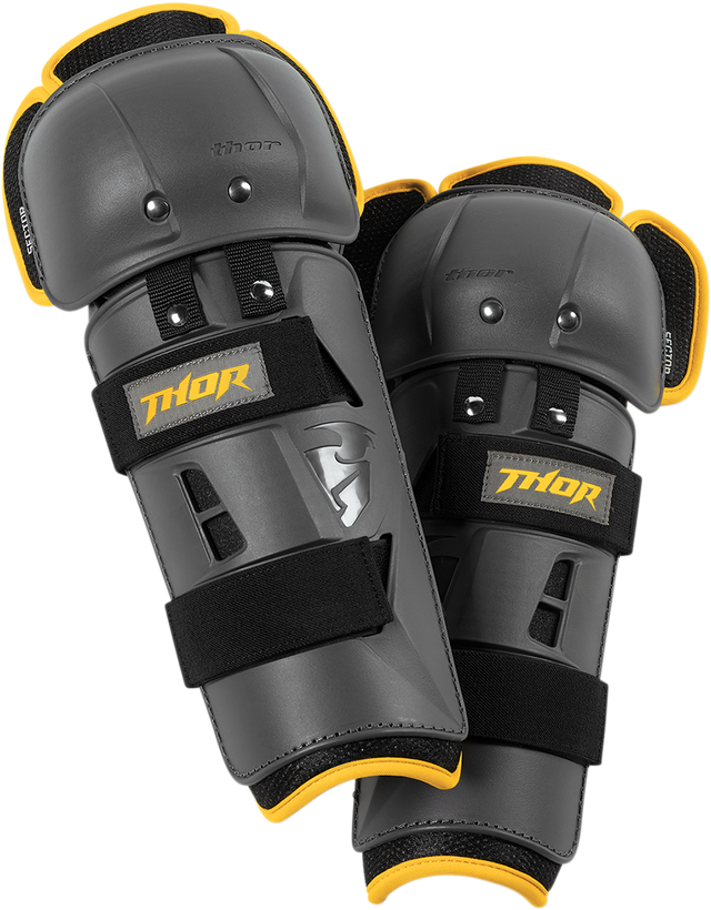 THOR Sector GP Knee Guards - Charcoal/Yellow 2704-0429