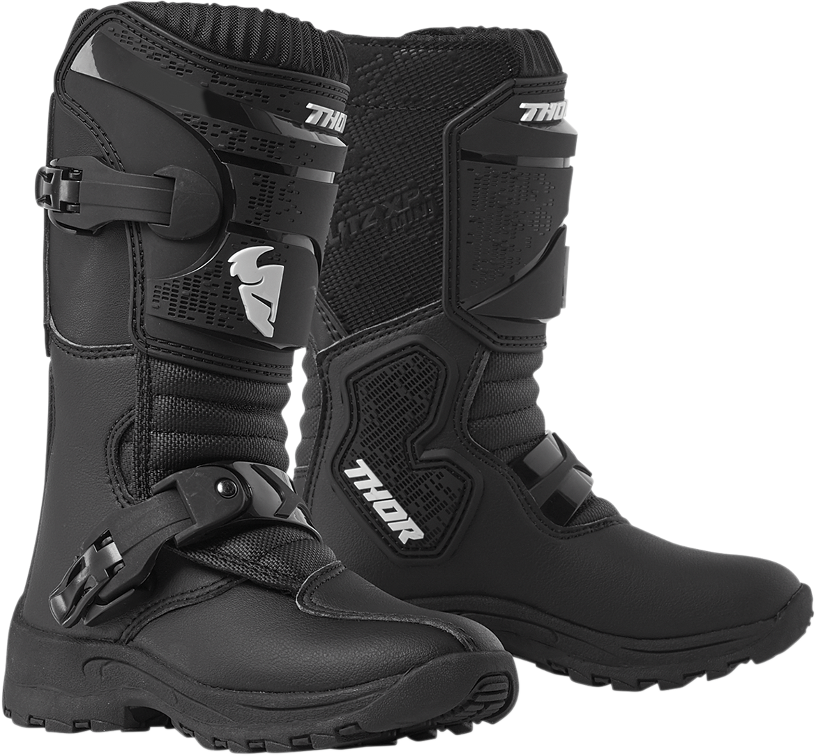 THOR Mini Blitz XP Boots - Black & Black/Pink - Child Kids