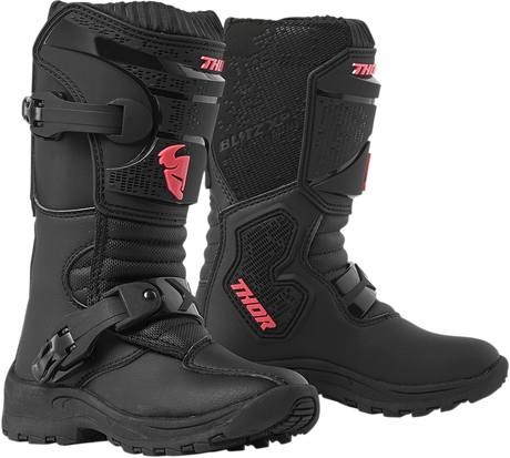 THOR Mini Blitz XP Boots - Black & Black/Pink - Child Kids