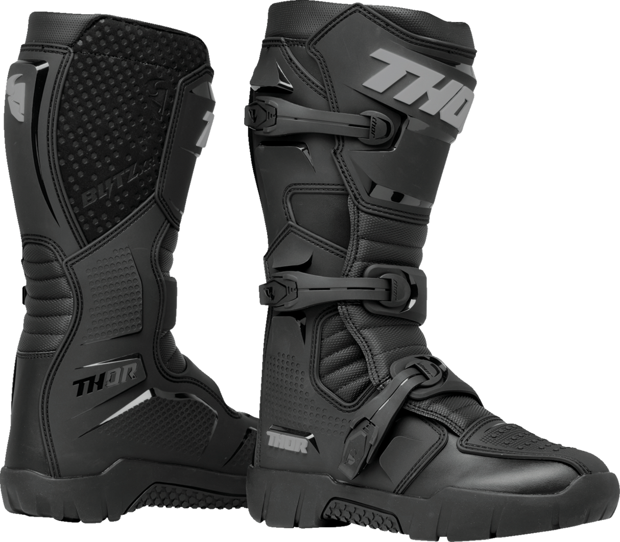 THOR Blitz XR Trail Boots - Black/Gray - Dirt Bike Motocross