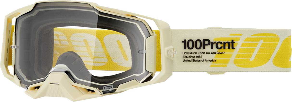 100% Armega Goggle - Barley - Clear 50004-00026