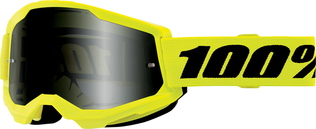 100% Strata 2 Sand Goggle - Neon Yellow - Smoke 50030-00005