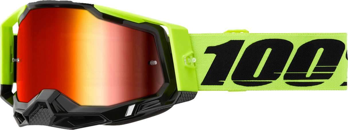 100% Racecraft 2 Goggle - Neon Yellow - Red Mirror 50010-00037