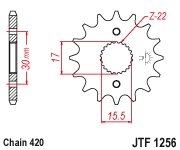 Front Cs Sprocket Steel 14t 420 Hon