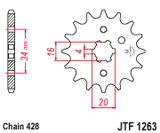 Front Cs Sprocket Steel 14t 428 Hon/Kaw/Rju/Suz/Yam