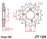 Front Cs Sprocket Steel 14t 520 Hon