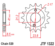 Front Cs Sprocket Steel 14t 520 Hon