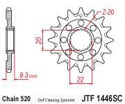 Front Cs Sprocket Steel 14t 520 Sc Kaw