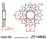 Front Cs Sprocket Steel 14t 520 Sc Kaw