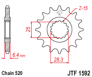 Front Cs Sprocket Steel 14t 520 Yam