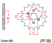 Front Cs Sprocket Steel 12t 420 Hon