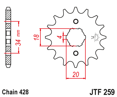 Front Sprocket Steel 15t 428