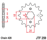Front Sprocket Steel 15t 428