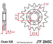 Front Cs Sprocket Steel 14t 530 Sc Hon