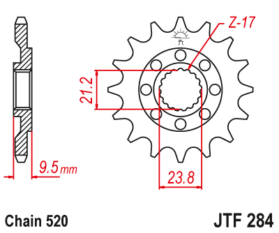 Front Sprocket Steel 13t 520