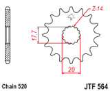 Front Cs Sprocket Steel 13t 520 Gas/Yam