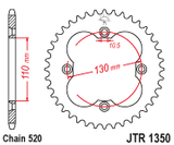 Rear Sprocket Steel 38t 520 Hon