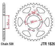 Rear Sprocket Steel 40t 520 Kaw/Suz