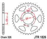 Rear Sprocket Steel 40t 520 Kaw/Suz