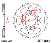 Load image into Gallery viewer, Rear Sprocket Steel 50t 428 Yam