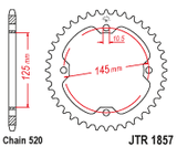 Rear Sprocket Steel 38t 520 Yam