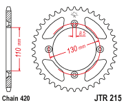 Rear Sprocket Steel 49t 420 Hon